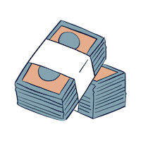 Bundles of money illustration