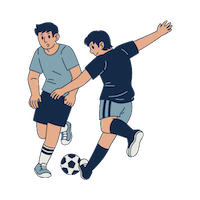 Children playing football illustration